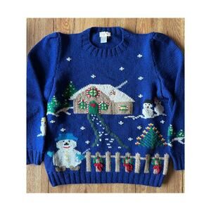 B.G. Day Vintage Holiday Wool Sweater Women's Size Medium
